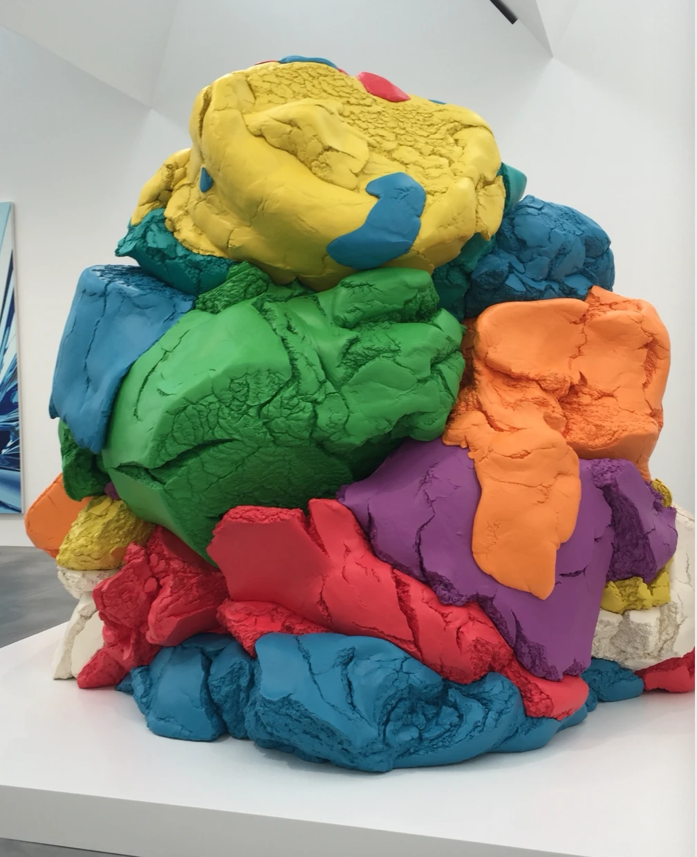 Whole multicoloured Play-Doh sculpture in a gallery