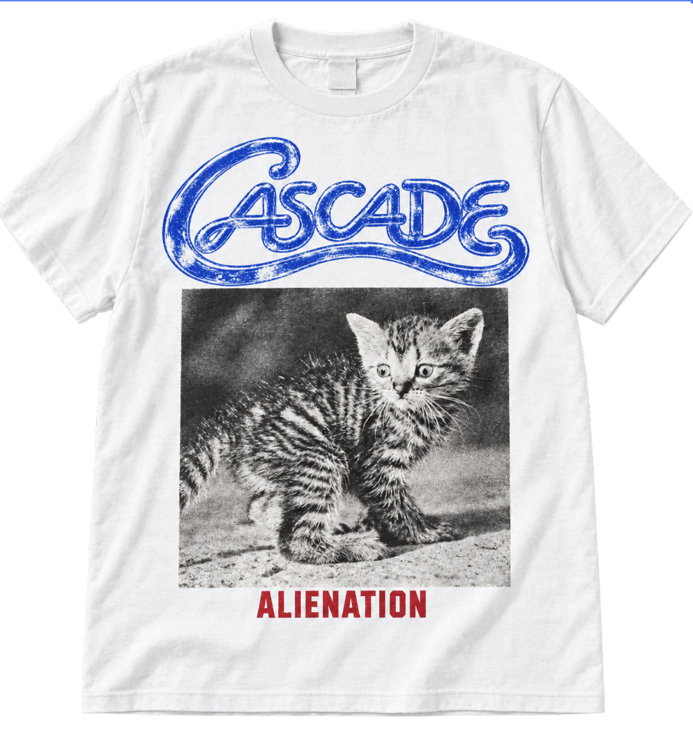 White Cascade Alienation kitten tee